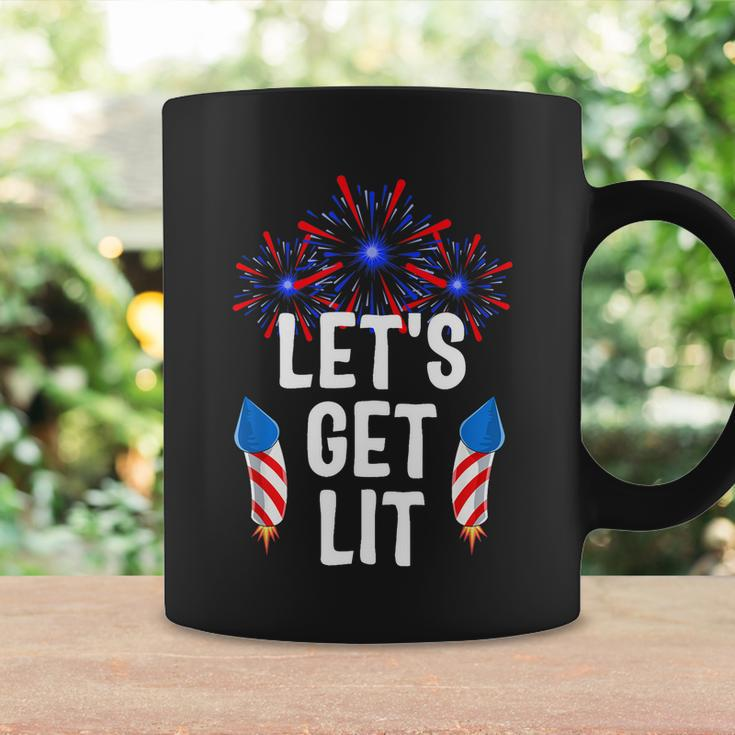 Lets Get Lit 4Th Of July With Fireworks Gift Coffee Mug Gifts ideas