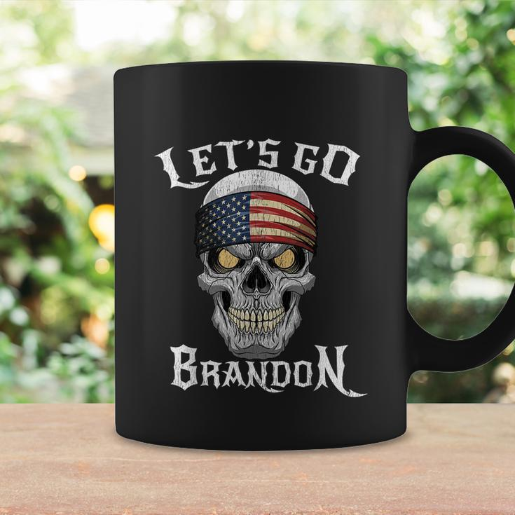 Lets Go Brandon Skull Head American Flag Conservative Tshirt Coffee Mug Gifts ideas