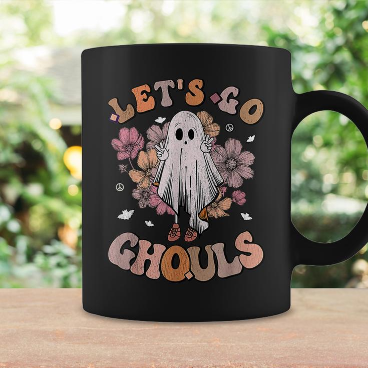 Lets Go Ghouls Ghost 70S Hippie Halloween Fall Retro Groovy Coffee Mug Gifts ideas