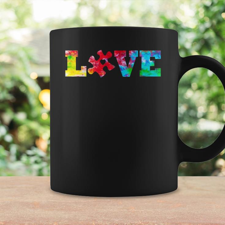 Love Puzzle Pieces Heart Autism Awareness Tie Dye Gifts Coffee Mug Gifts ideas