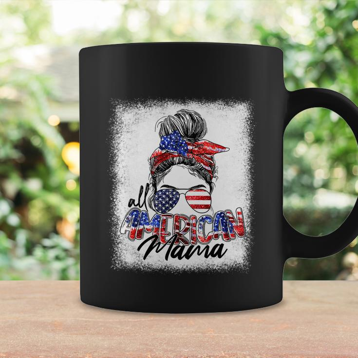 Messy Bun Patriotic Shirt | All American Mama 4Th Of July Coffee Mug Gifts ideas