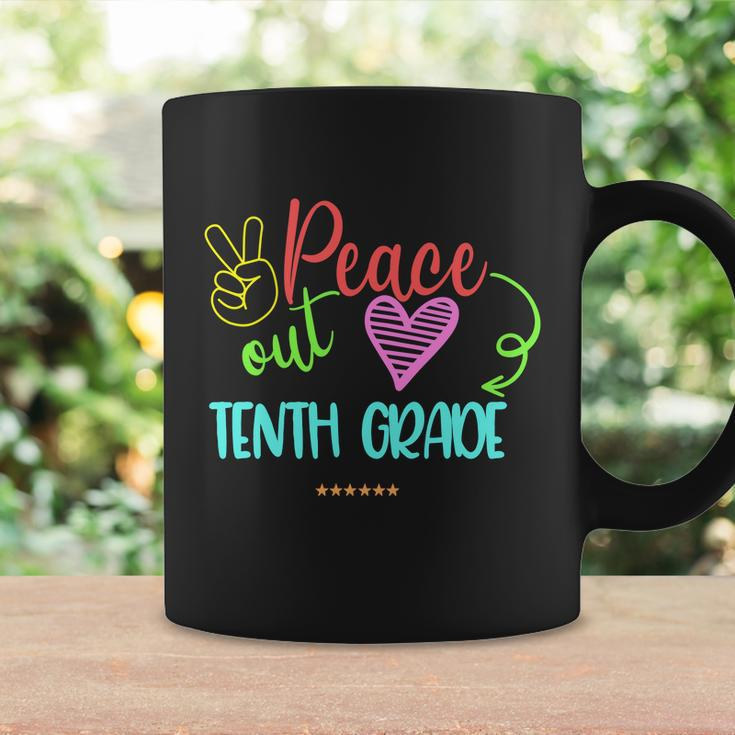 Peace Out Tenth Grade Graphic Plus Size Shirt For Teacher Female Male Students Coffee Mug Gifts ideas