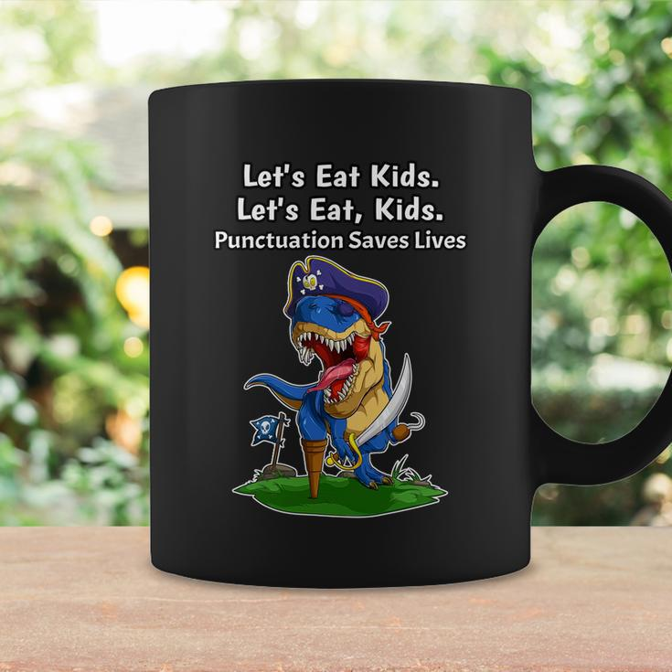 Pirate Dinosaur Funny Lets Eat Kids Punctuation Saves Lives Great Gift Coffee Mug Gifts ideas
