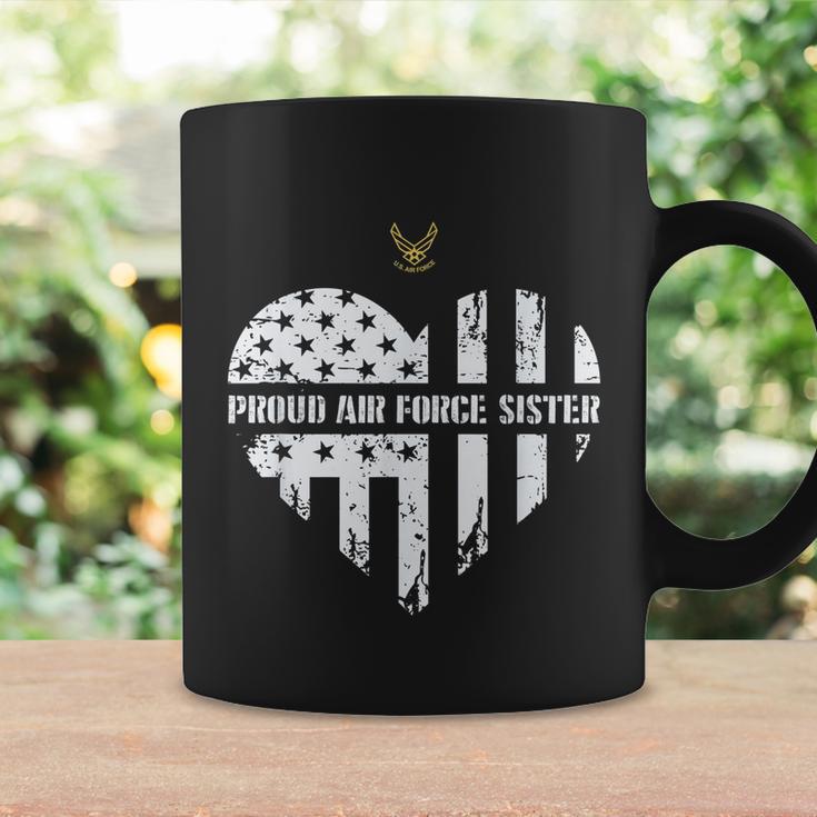 Proud Air Force Sister Pride Military Family Heart Coffee Mug Gifts ideas