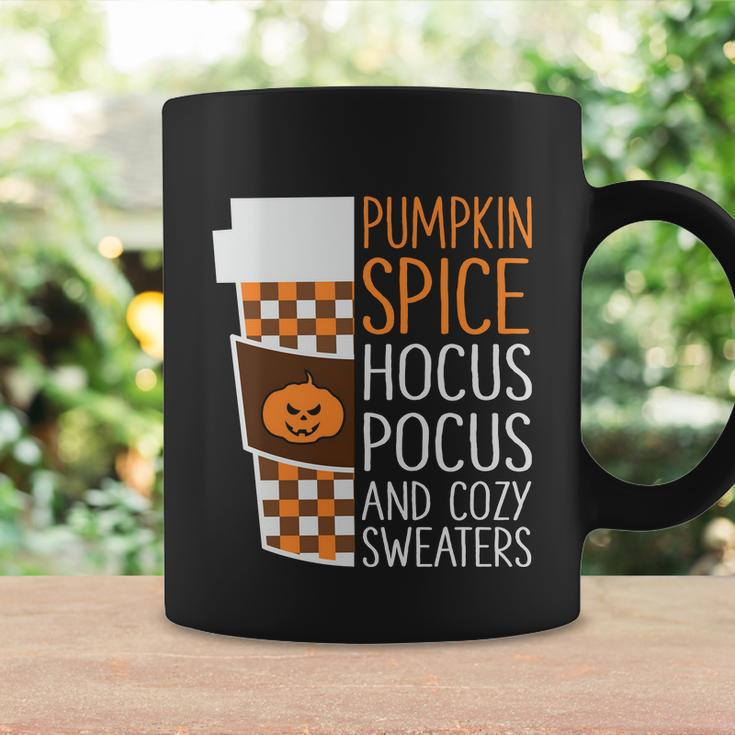 Pumpkin Spice Hocus Pocus And Cozy Sweaters Halloween Quote Coffee Mug Gifts ideas