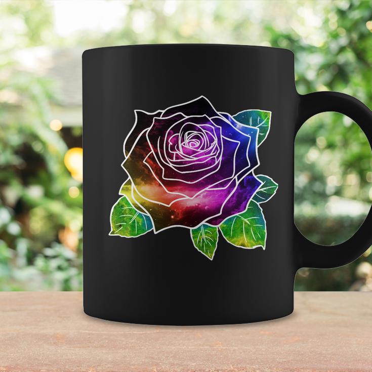 Rainbow Galaxy Floral Rose Coffee Mug Gifts ideas