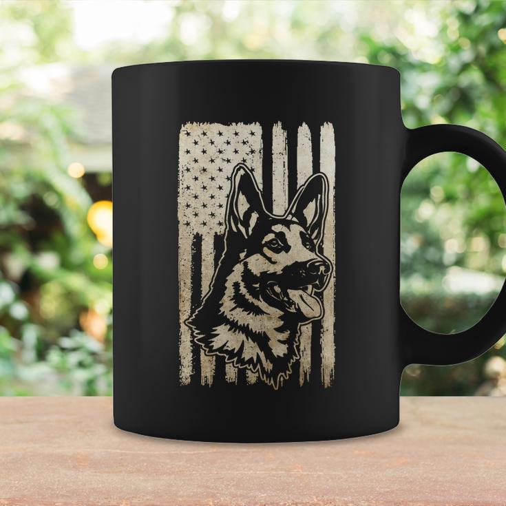 Rustic American Flag Meaningful Gift Patriotic German Shepherd Dog Lover Gift Coffee Mug Gifts ideas