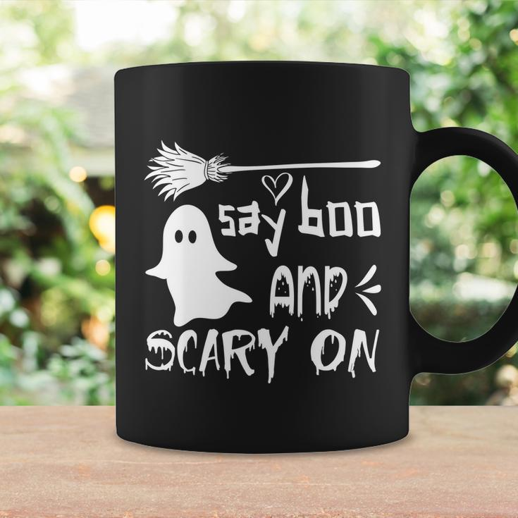 Say Boo And Scary On Halloween Quote Coffee Mug Gifts ideas