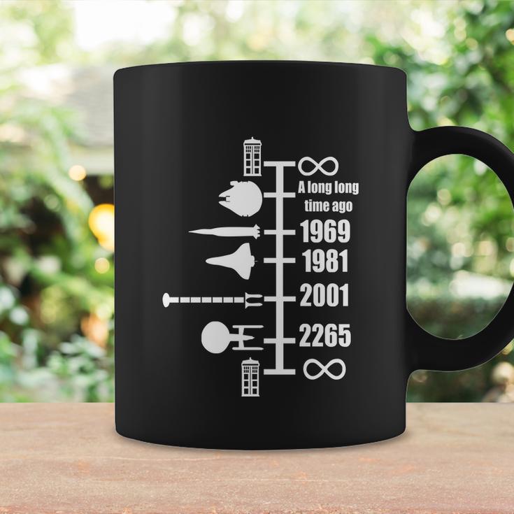 Spaceship Timeline Funny Sci Fi Star Retro Wars Trek Joke Cool Tshirt Coffee Mug Gifts ideas