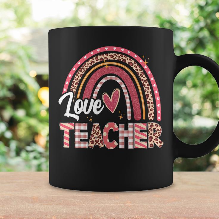Teacher With Funny Leopard Rainbow Teachers Day Coffee Mug Gifts ideas