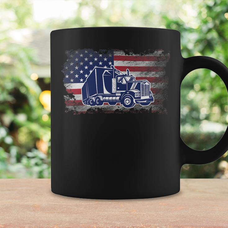 Trucker Trucker American Flag Usa Patriotic Trucker Coffee Mug Gifts ideas