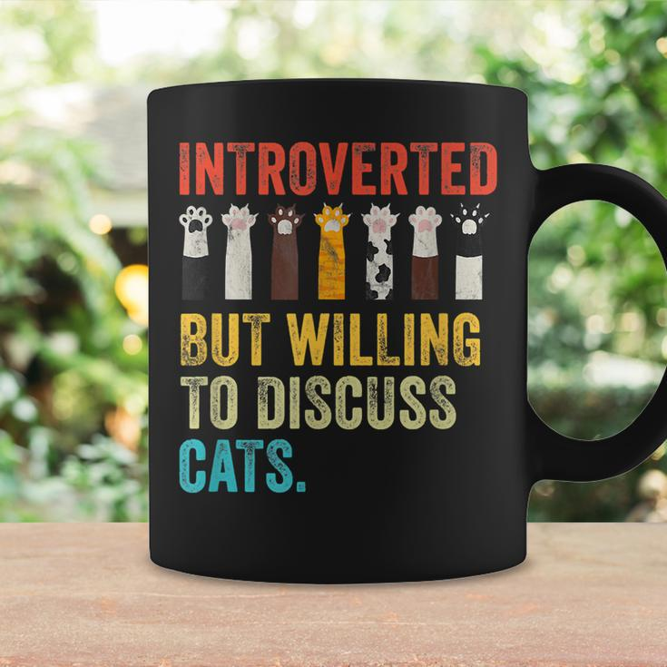 Vintage Cat Meow Introverted But Willing To Discuss Cats Coffee Mug Gifts ideas