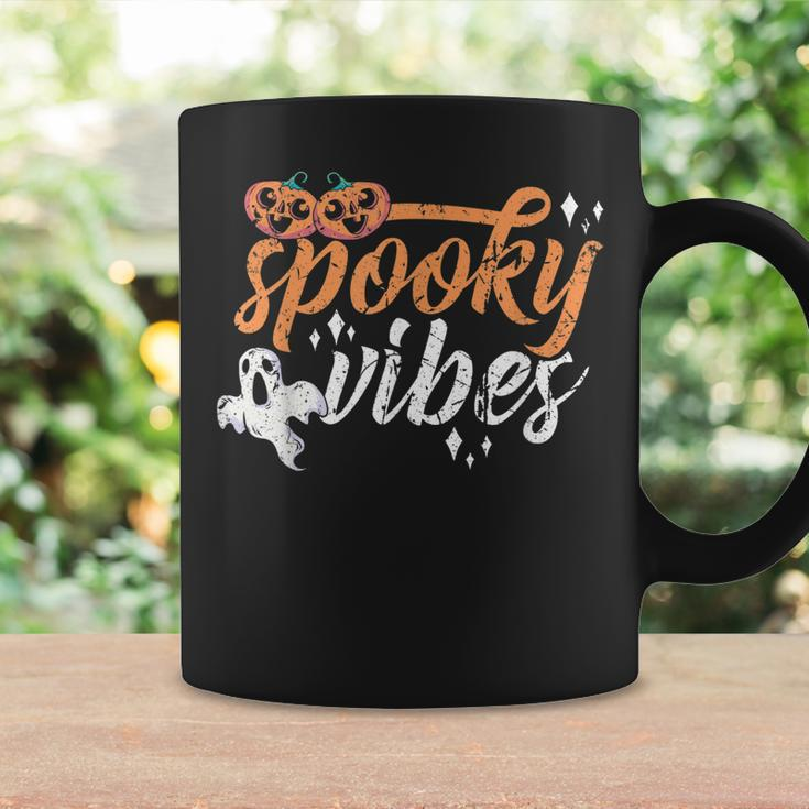 Vintage Spooky Vibes Halloween Novelty Graphic Art Design Coffee Mug Gifts ideas