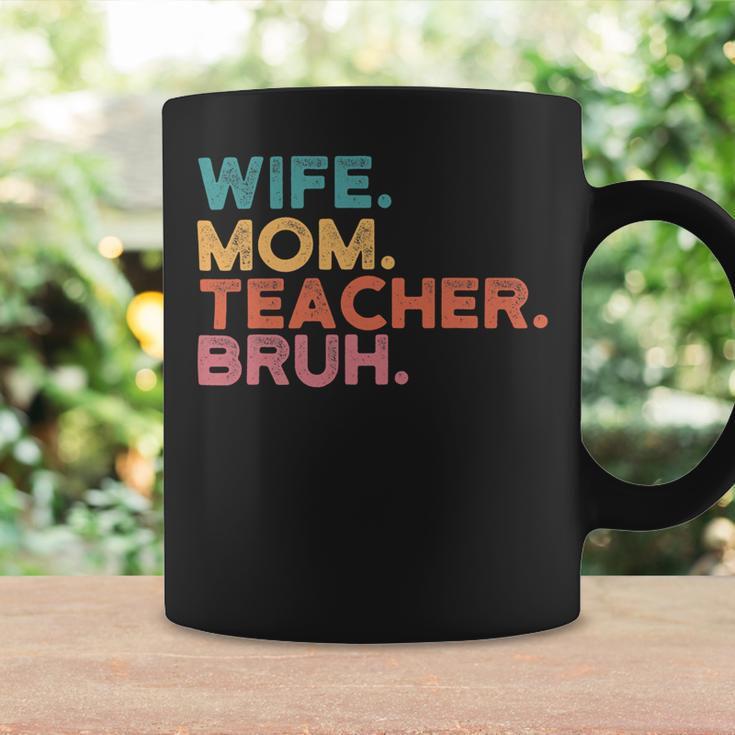 Wife Mom Teacher Bruh Retro Vintage Teacher Day Gift Coffee Mug Gifts ideas