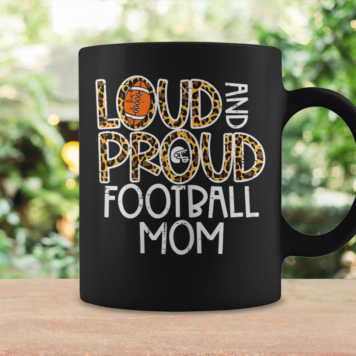 Womens Leopard Loud & Proud American Football Mom Family Mama Mommy Coffee Mug Gifts ideas