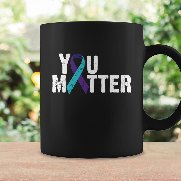 You Matter Purple Teal Ribbon Suicide Prevention Awareness Tshirt Coffee Mug Gifts ideas