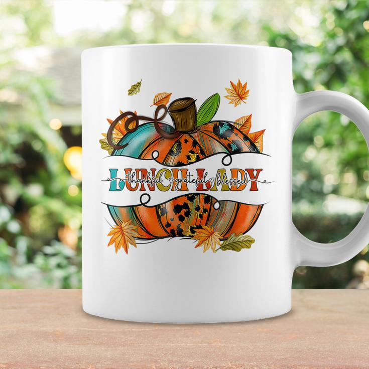 Autumn Fall Lunch Lady Thankful Grateful Blessed Pumpkin Coffee Mug Gifts ideas