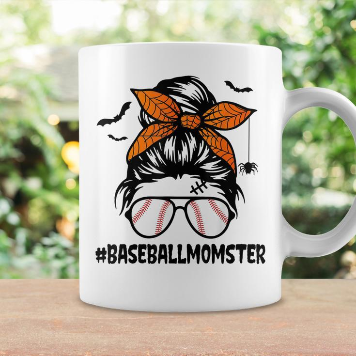 Baseball Momster For Women Halloween Mom Messy Bun Coffee Mug Gifts ideas