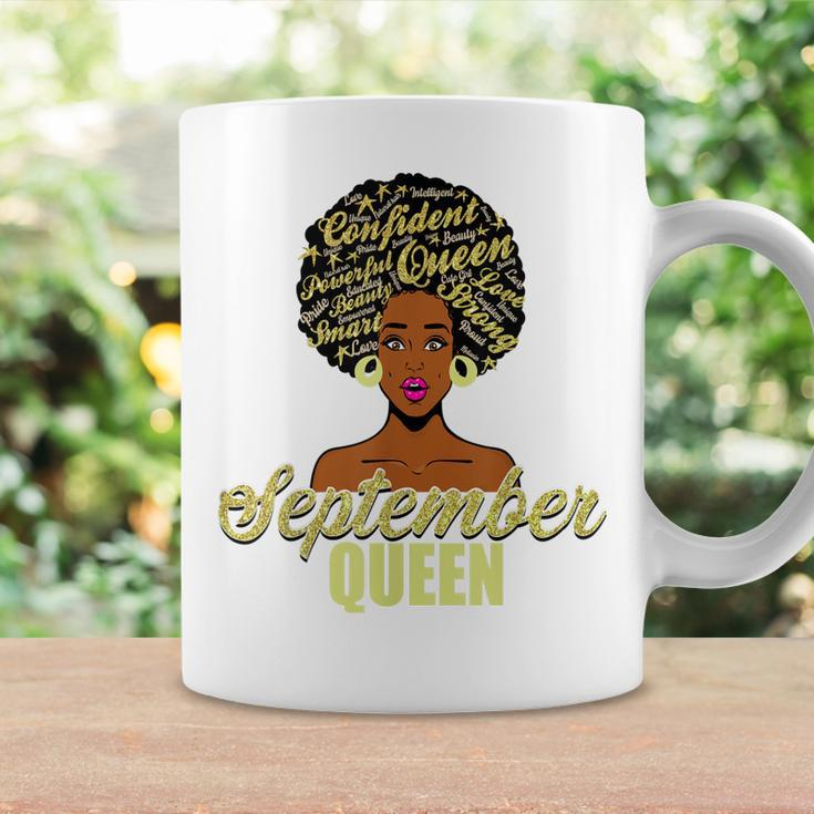 Black African American Melanin Afro Queen September Birthday Coffee Mug Gifts ideas