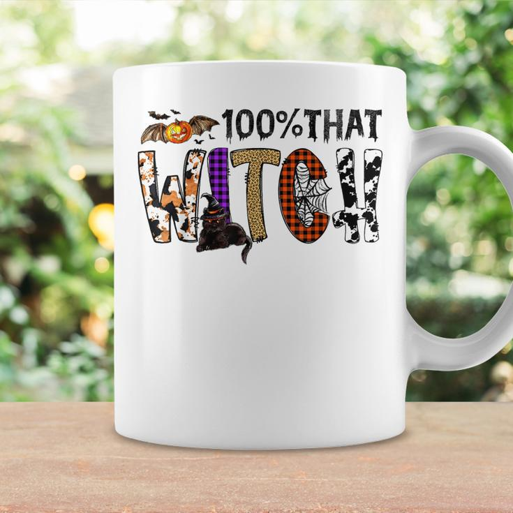 Black Cat 100 That Witch Spooky Halloween Costume Leopard Coffee Mug Gifts ideas