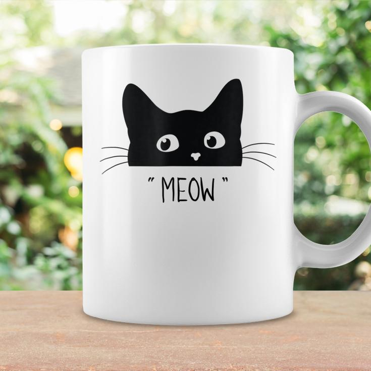 Black Cat Meow Cat  Meow Kitty Funny Cats Kitty  Coffee Mug Gifts ideas