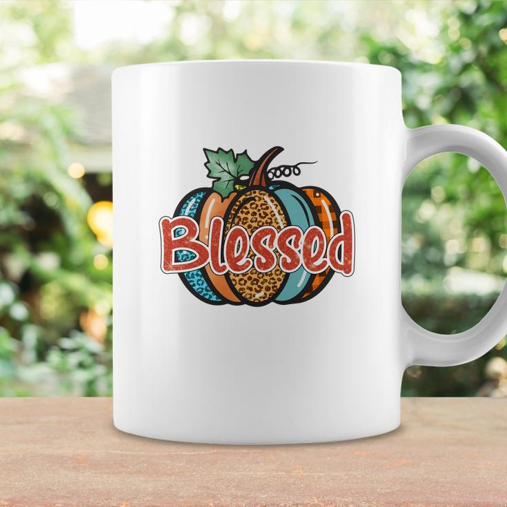 Colorful Pumpkin Blessed Thankful Fall Gift Coffee Mug Gifts ideas