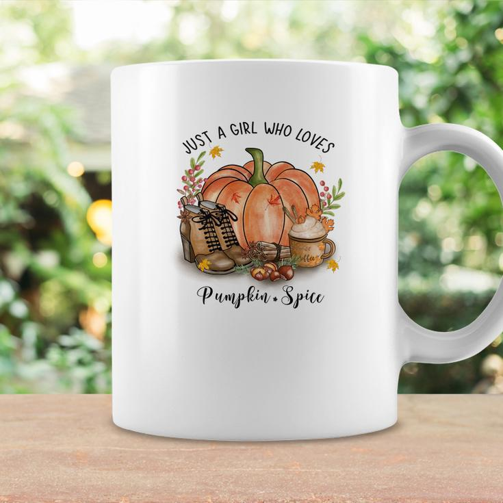 Cozy Autumn Fall Just A Girl Who Loves Pumpkin Spice Coffee Mug Gifts ideas