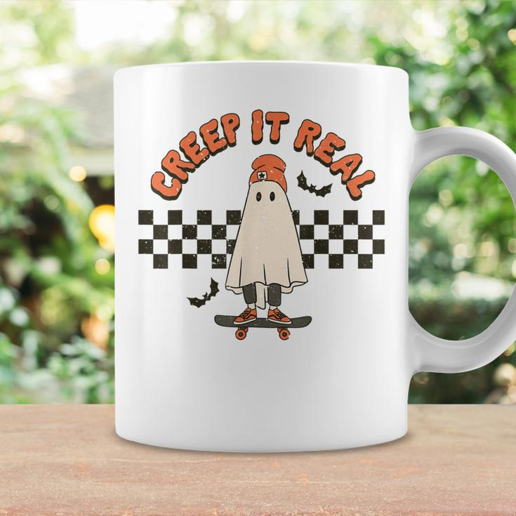 Creep It Real Ghost Boy Vintage Retro Halloween Fall Season Coffee Mug Gifts ideas