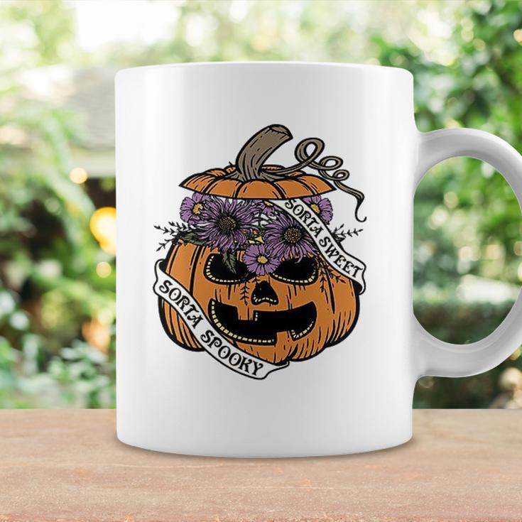 Cute Halloween Sorta Sweet Sorta Spooky Pumpkin Florals Coffee Mug Gifts ideas