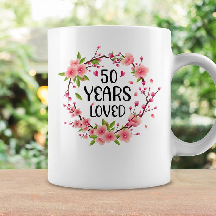 Floral 50 Years Old 50Th Birthday Anniversary 50 Years Loved Coffee Mug Gifts ideas