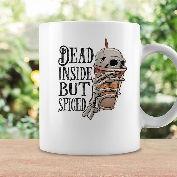 Halloween Spooky Skeleton Dead Inside But Spiged Coffee Mug Gifts ideas