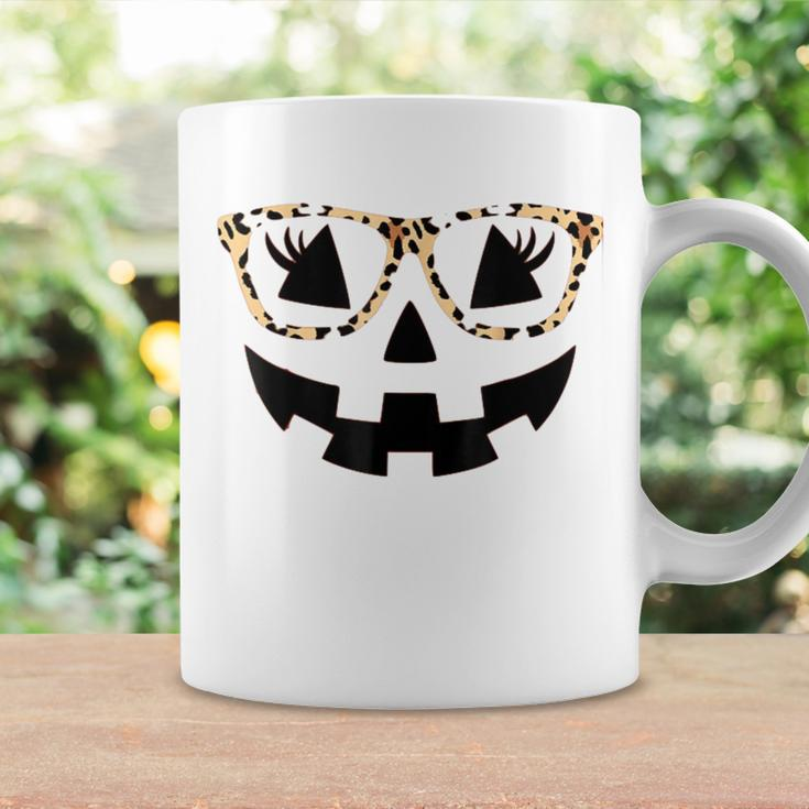 Jack O Lantern Pumpkin Halloween Costume Leopard Glasses Coffee Mug Gifts ideas