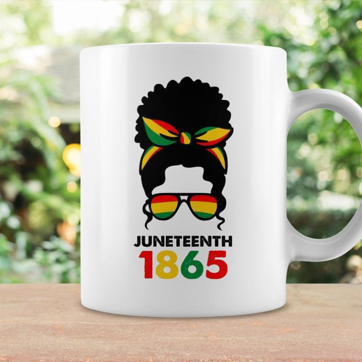 Juneteenth 1865 Messy Bun Hair Black Queen Headband Black Pride Coffee Mug Gifts ideas