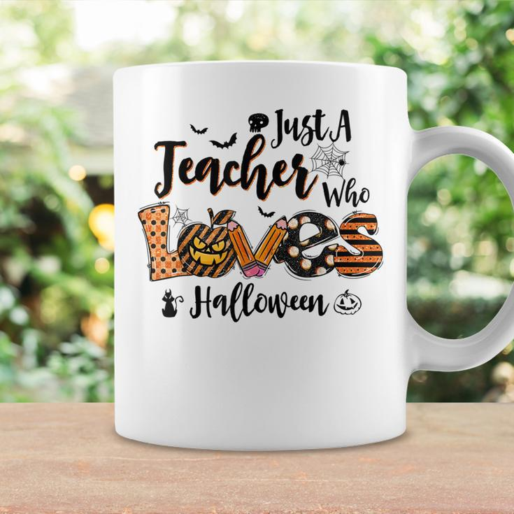 Just A Teacher Who Loves Halloween Pumpkin Witch Costume Coffee Mug Gifts ideas
