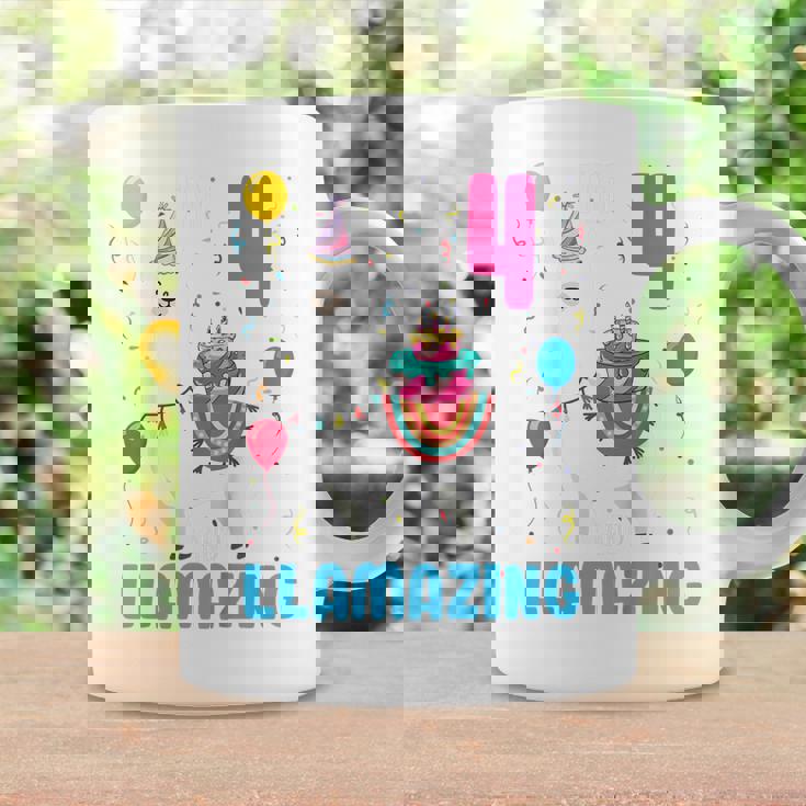 Kids 4Th Birthday I Am 4 Years Old And Llamazing Llama Girl Ns Coffee Mug Gifts ideas