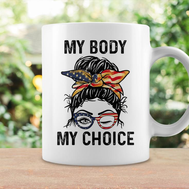 My Body My Choice Pro Choice Messy Bun Us Flag 4Th Of July Coffee Mug Gifts ideas