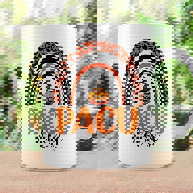 Pacu Nurse Leopard Rainbow Halloween Pumpkin Nursing Coffee Mug Gifts ideas