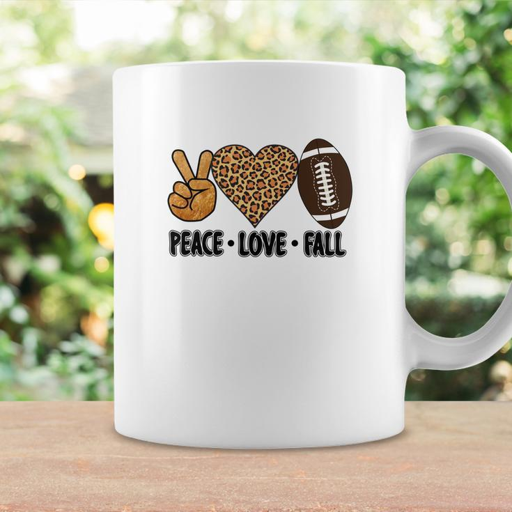 Peace Love Fall Football Leopard Heart Coffee Mug Gifts ideas