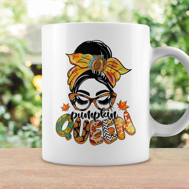 Pumpkin Queen Messy Bun Fall Pumpkin Fall Vibes Autumn Coffee Mug Gifts ideas