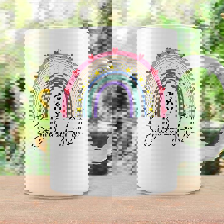 Rainbow Eight Year Girl Birthday Party Boho Family 8Th Year Coffee Mug Gifts ideas