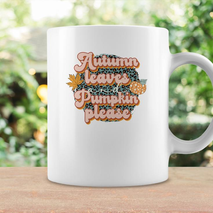 Retro Fall Autumn Leaves And Pumpkins Please Autumn Coffee Mug Gifts ideas