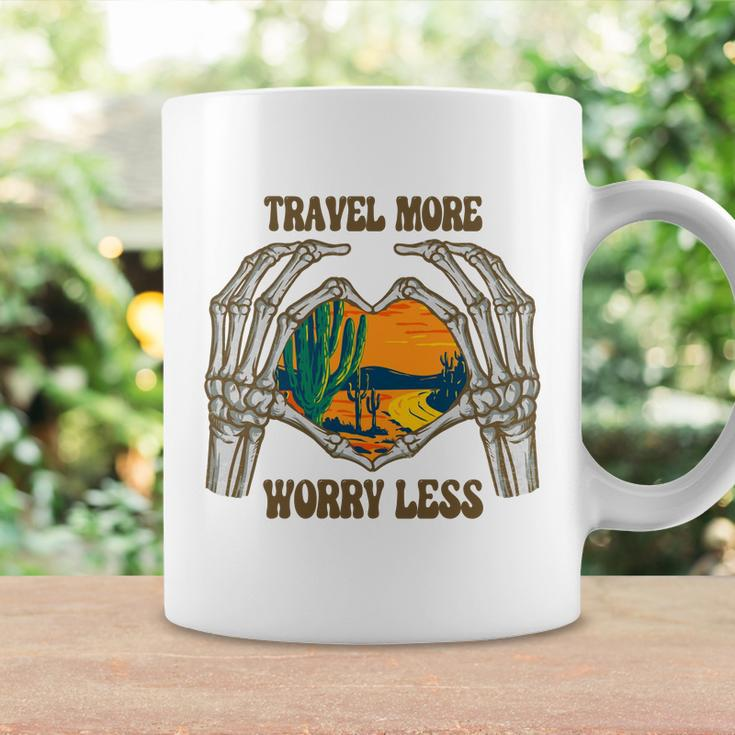 Skeleton And Plants Travel More Worry Less Design Coffee Mug Gifts ideas