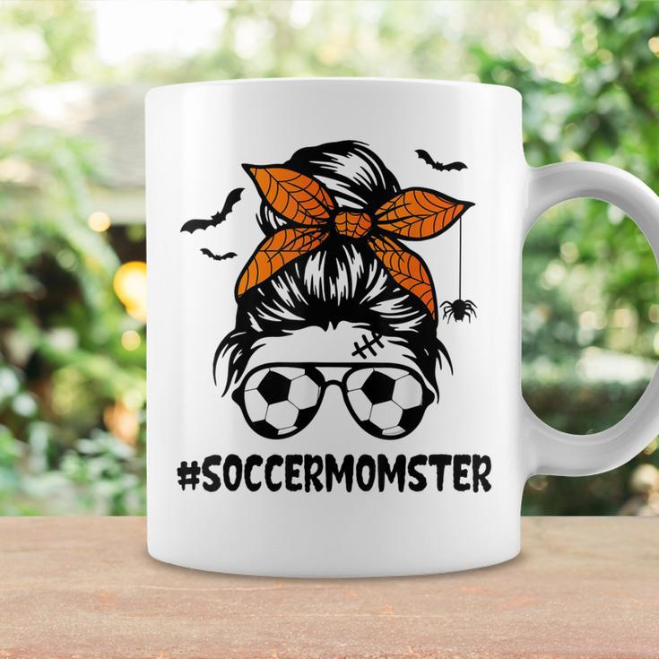 Soccer Momster For Women Halloween Mom Messy Bun Hair Coffee Mug Gifts ideas