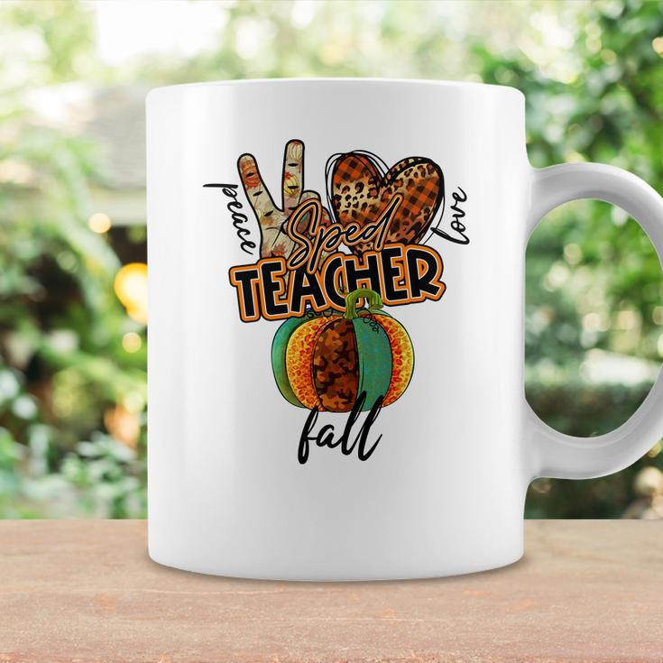 Teacher Peace Love Fall Sped Teacher Coffee Mug Gifts ideas