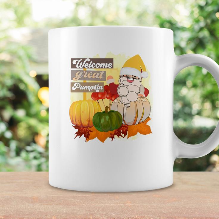 Welcome Great Pumpkin Fall Season Santas Coffee Mug Gifts ideas