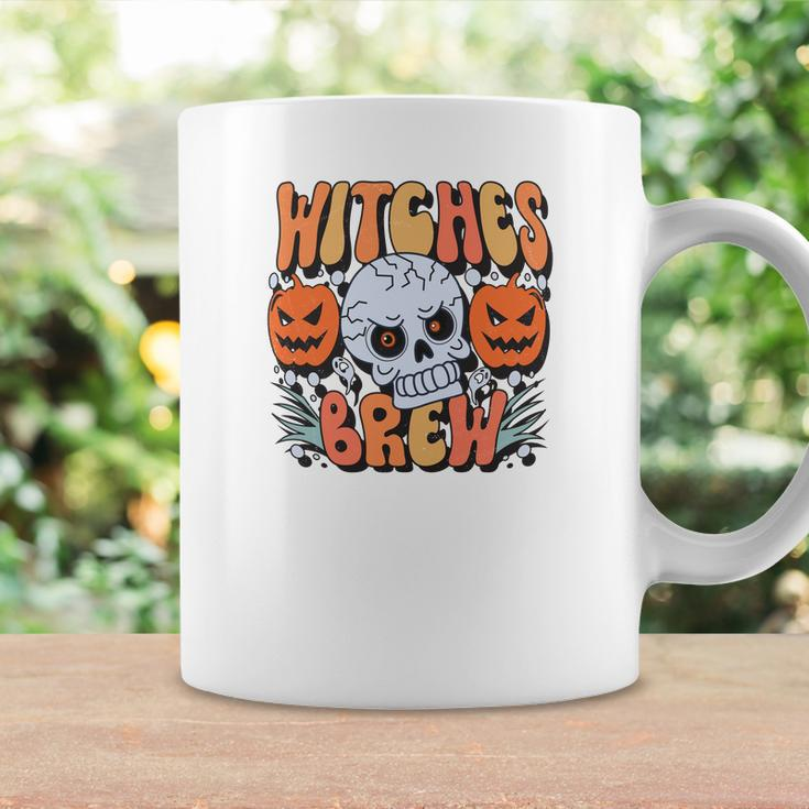 Witches Crew Pumpkin Skull Groovy Fall Coffee Mug Gifts ideas