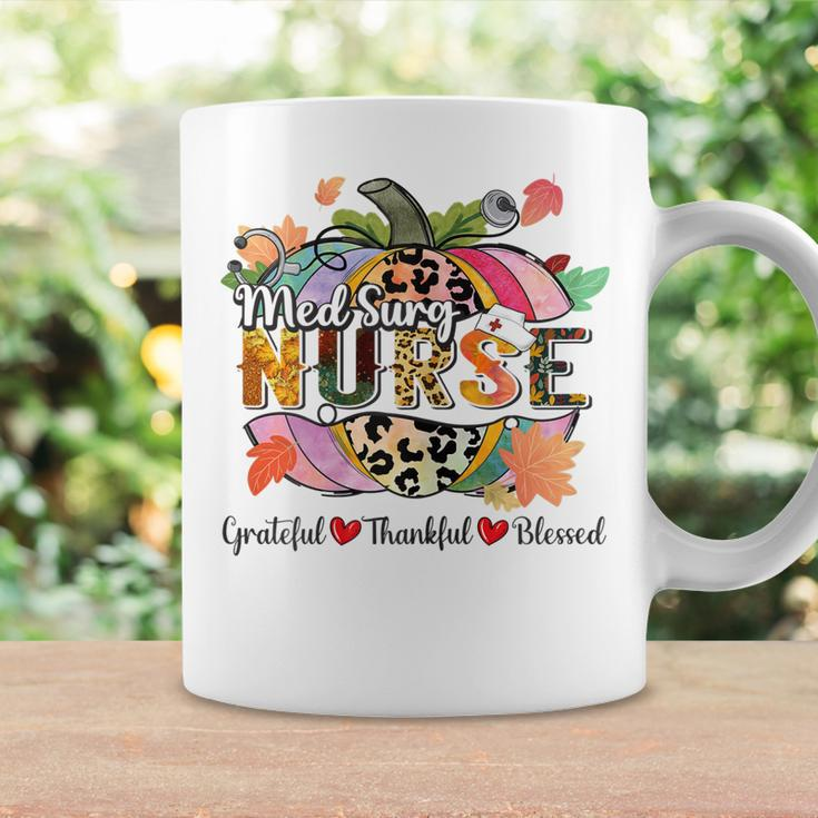 Womens Grateful Thankful Blessed Pumpkin Leopard Med Surg Nurse Coffee Mug Gifts ideas