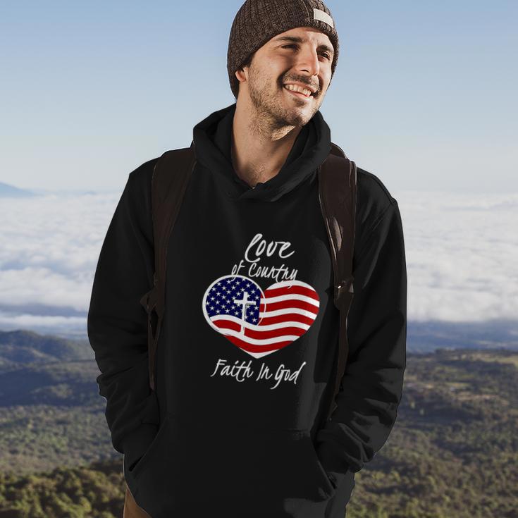 4Th Of July Funny Christian Faith In God Heart Cross Hoodie Lifestyle