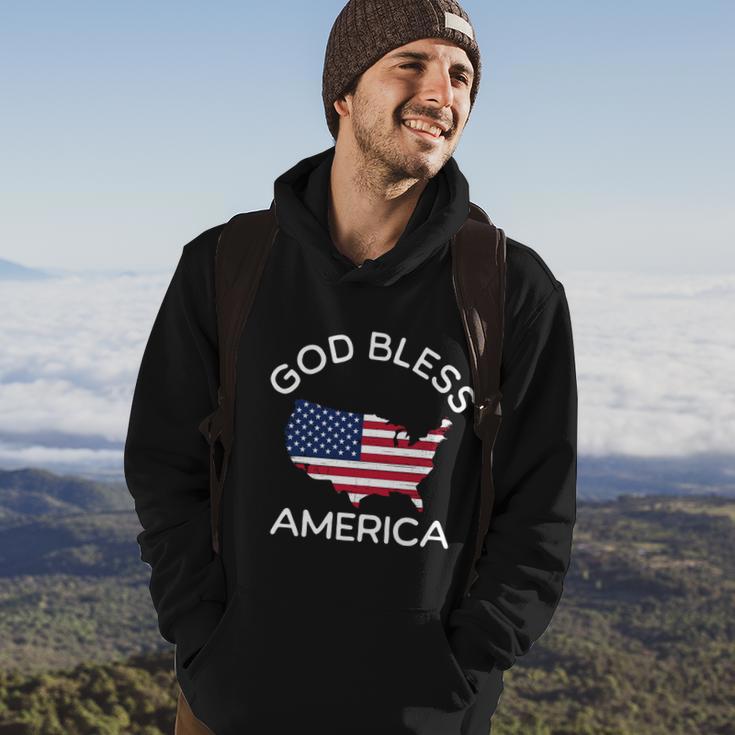 4Th Of July God Bless America Map Flag Patriotic Religious Gift Hoodie Lifestyle