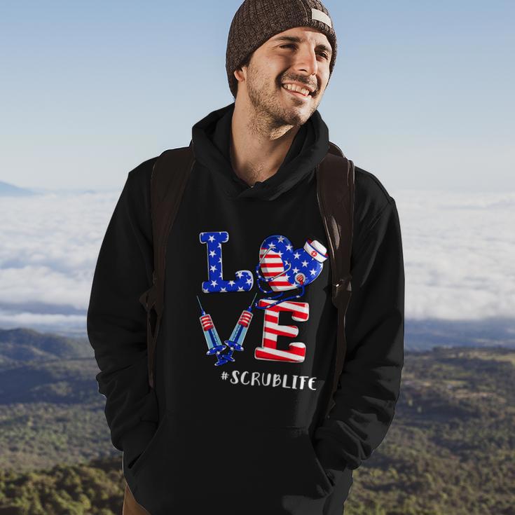 American Flag Patrioticfunny Nurse 4Th Of July Hoodie Lifestyle